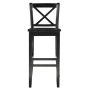 Linon Torino 30" Cross-Back Indoor Wood Bar Stool, Black - Image 3
