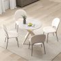 36-Inch Mid Century Modern Kitchen Table with Faux Marble Tabletop and Solid Rubber Wood Legs - Image 2