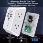 ONDOG Surge Protector, 5 Outlets Extender with 4 USB PortsUSB C, 3-Side 1800J - Image 4