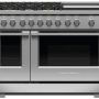 Fisher & Paykel - 48 in. Wide 5 Burner 7.7 Cu. Ft. Freestanding Double Oven Gas Convection Range - Stainless Steel - Image 1