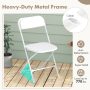 4 Pack Metal Folding Chairs with Plastic Seat and Back - Image 6