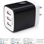 Wall Charger Plug, USB Plug Wall Outlet, 3 MultiPort Charger Station Cube | USBA Box Charger Outlet Base Brick Block Replacement for iPhone, iPad, and iWatch Charger Plug (Black) - Image 2