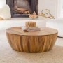 Goa 36 in. Natural Round Wood Top Coffee Table - Image 1