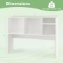 Computer Desktop Bookcase with 4 Cubbies and Open Back Compartment - White - Image 4