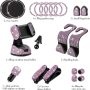 Tallew 20 Pieces Car Accessories Set for Women, Bling Car Phone Holder Mount, Dual USB Car Charger, Car Coasters, Glasses Holders (Purple) - Image 3