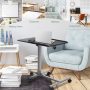 Black Adjustable Angle Height Rolling Laptop Table - Image 2