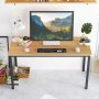 DlandHome Computer Desk Home Office Table Writing Desk Study Table Gaming Desk Workstation (55 inch, Wood Teak) - Image 2