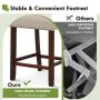 Beige 2 Piece Bar Chair Set with Hollowed Back and Rubber Wood Legs - Image 6