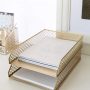 Gold File Organizer Office Inbox Gold Paper Tray Organizer for Desk - Gold Desk Tray - Gold Letter Tray Set of 2 Stackable Letter Trays for Desk Office Trays for Desk Organizer File Baskets for Desk - Image 3