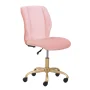 Mainstays Plush Velvet Office Chair, Lilac Bloom - Image 2