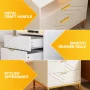 MARNUR LED Nightstand with 2 Drawers, Charging Station, White Modern Night Table High Gloss End Side Table for Bedroom - Image 6