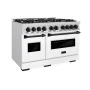 ZLINE - 48 in. Wide 8 Burner Autograph Classic Double Oven Dual Fuel Freestanding Range with White and Black Accents - White - Image 3
