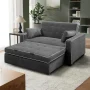 Augustus 73 in. Gray Polyester Queen Size 2-Seat Sofa Bed with Square Arms - Image 2