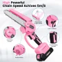 YAHHU 6 inch Lovely Pink Mini Chainsaw, Portable Handheld Electric Cordless Chainsaw,21V Battery,New - Image 6