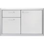Lynx - VENTANA 36" Storage Door & Double Drawer Combination - Stainless Steel - Image 1