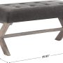 chairus PU Leather Upholstered Entryway Bench, 36 inch Bedroom Bench Seat with X-Shaped Wood Legs for Living Room, Foyer or Hallway - Gray - Image 2