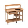 Fir Wood Potting Bench with Open Shelves and Sink for Planting - Image 1