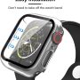 Tauri 2 Pack Hard Case Compatible for Apple Watch SE Series 6 5 4 44mm Built in 9H Tempered Glass Screen Protector Slim Bumper Touch Sensitive Full Protective Cover Compatible for iWatch 44mm - Clear - Image 5