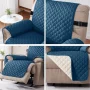 Sanmadrola Recliner Chair Cover Reversible Small Recliner Slipcover for Dogs Seat Width to 25 Inch Washable Couch Cover with Elastic Straps for Kids and Pets(Small Recliner, Blue Green) - Image 6