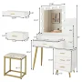 Ktaxon Vanity Table Set with Lighted Mirror, Makeup Table with 4 Drawers, Dressing Vanity Tables, Dresser Desk for Girls, Women, White - Image 4