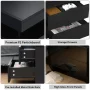 Hommpa Modern LED Nightstand with 2 Drawers High Gloss Led Light Bedside Table Storage Black Night Table with Lights End Side Table with Drawer for Bedroom 20.5" Tall (1-pack) - Image 5