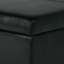 Avalon 48 inch Wide Contemporary Storage Ottoman Bench in Midnight Black Vegan Leather - Image 5