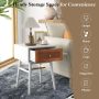 1-Drawer Modern Bedside Table with Solid Wood Legs - Image 5