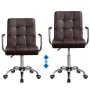 Alden Design Modern Faux Leather Adjustable Swivel Office Chair with Wheels, Espresso - Image 6
