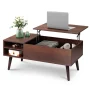 Aravis Lift Top Coffee Table with Storage for Living Room,With adjustable Shelf, Wood - Image 3