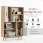 White Sideboard Storage Cabinet with Door Shelf - Image 6