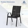 Stackable Outdoor Dining Chairs with Armrests and Breathable Fabric Seat for Pool Side Backyard Set of 4 - Image 2