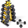 WF Athletic Supply 5-25Lb Rubber Coated Hex Dumbbell Set with A Frame Storage Rack Non-Slip Hex Shape for Muscle Toning, Strength Building & Weight Loss - Multiple Choices Available - Image 6