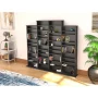 Black 4-Column Tall Cabinet, Storage Cabinet, CD Storage Cabinet, DVD Storage Cabinet with 14-Adjustable Shelves - Image 3