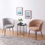 OVICAR Metal Tray End Table, Round Accent Coffee Side Table, Anti-Rust and Waterproof Outdoor Small Side Table, Indoor Modern Sofa Side Table Bedside Table for Living Room Bedroom Balcony - Image 5