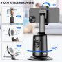 Auto Face Tracking Tripod with 2 Selfie Ring Light, 360° Rotation Face Body - Image 4