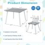 Gray 3 Pieces Kids Table and Chairs Set for Arts Crafts Snack Time - Image 4