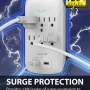 Fosmon 6 Outlet Surge Protector 1200J (2 Pack) with 3.1A Dual USB Ports Charger, Multi Plug Outlet Extender 1875 Watt, 3-Prong Grounded Wall Tap Splitter Adapter - Image 2
