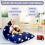 Butterfly Craze Bean Bag Chair Cover, Functional Toddler Toy Organizer, Fill with Stuffed Animals to Create a Jumbo, Comfy Floor Lounger for Boys or Girls, Stuffing Not Included, Navy Stars - Image 3