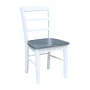 Set of 2 Solid Wood Madrid Ladderback Chairs in White/Heather Gray - Image 4