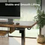 55" x 24" Electric Standing Desk with Keyboard Tray, Height Adjustable Sit Stand up Desk with Headphone Hook & 4 Height Memory Pre-Set for Home Office, Rustic Brown - Image 4