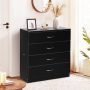 New 4 Drawer Chest Dresser Clothes Storage Bedroom Furniture Cabinet Black - Image 2