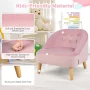 Costway Kids Sofa Chair w/ Ottoman Toddler Single Sofa Velvet Upholstered Couch Pink - Image 6
