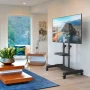 RTVR Rolling Mobile TV Cart Stand with Wheels for 32-83 inch Flat Panel, Adjustable Tall Modern Floor TV Stand, Max VESA 600x400mm - Image 6