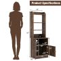 6-Tier Bookshelf Nightstand with Charging Station and Cabinet - Image 3