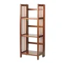 Casual Home 3 Shelf 14 Inch Folding Office Furniture Wood Bookcase, Mahogany - Image 4
