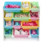 Pastel Collection White/Pastel Toy Storage Organizer with 12 Plastic Bins - Image 2