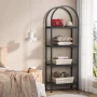 Tribesigns 70.8" Industrial Wood Bookcase, 4-Shelf Open Bookshelf Storage Shelves, Set of 2, Black - Image 3