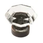 Traditional Classics 1-5/16 in. (33mm) Traditional Clear/Oil Rubbed Bronze Geometric Cabinet Knob - Image 1
