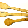 2 Packs 3 Pcs Bamboo Spoon Spatula Mixing Set Utensil Set Kitchen Cooking Tools - Image 1