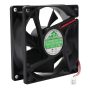 2 Pack 80mm by 80mm by 25mm 8025 12V DC 0.20A Ball Bearing Brushless Cooling Fan - Image 2
